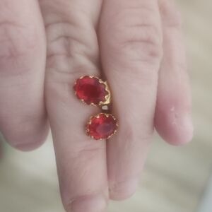 Elegant Red and Gold Women's Earrings